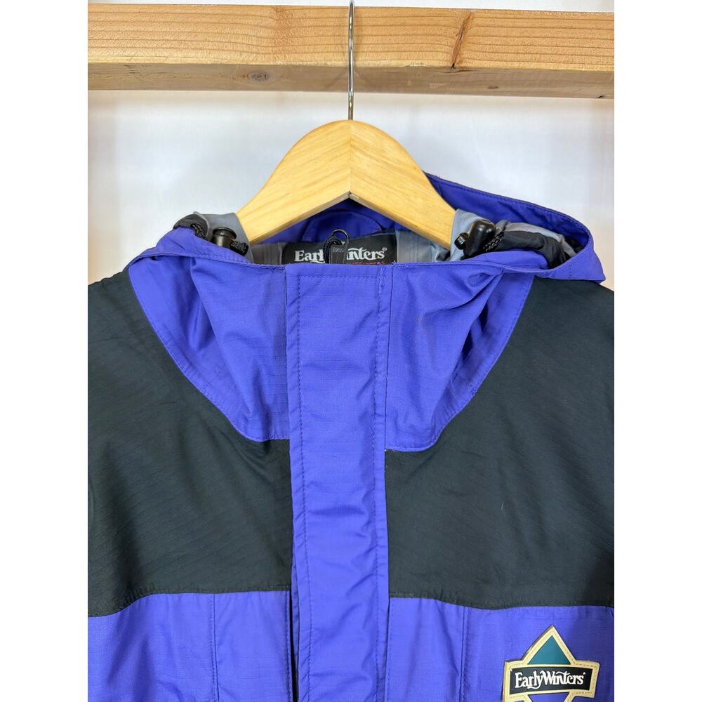 Vintage Early Winters Purple & Black Ripstop Performance Rain Jacket Size XL - Picture 2 of 13